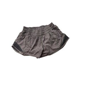 Lululemon Womens Gray Hotty hot lined shorts- Size 6 - Elastic Waistband & Built